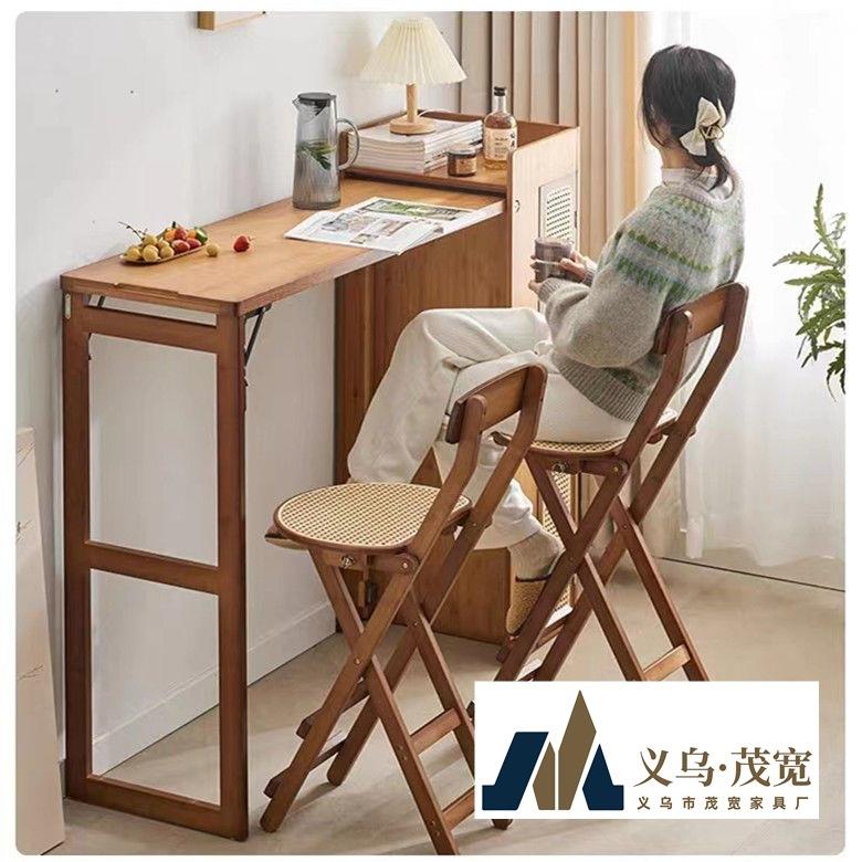 高脚椅吧台凳折叠餐椅竹高脚凳加高凳子两用酒吧高脚凳吧台椅子