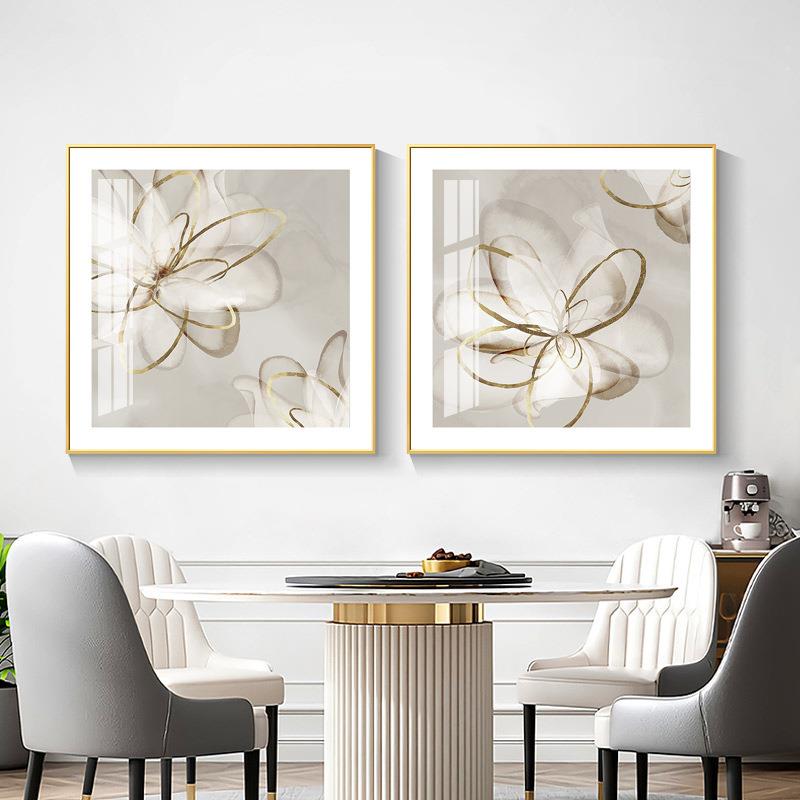 现代简美卧室简约抽象花卉壁画法式客厅沙发墙挂画轻奢餐厅装饰画