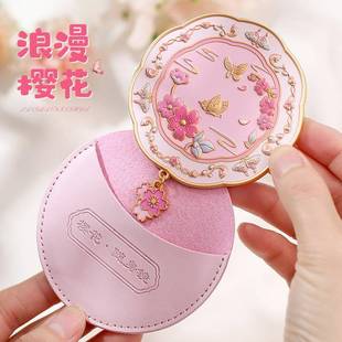 故宫人面桃花镜手持化妆镜 洛阳博物馆文创国风小镜子古风朱颜镜