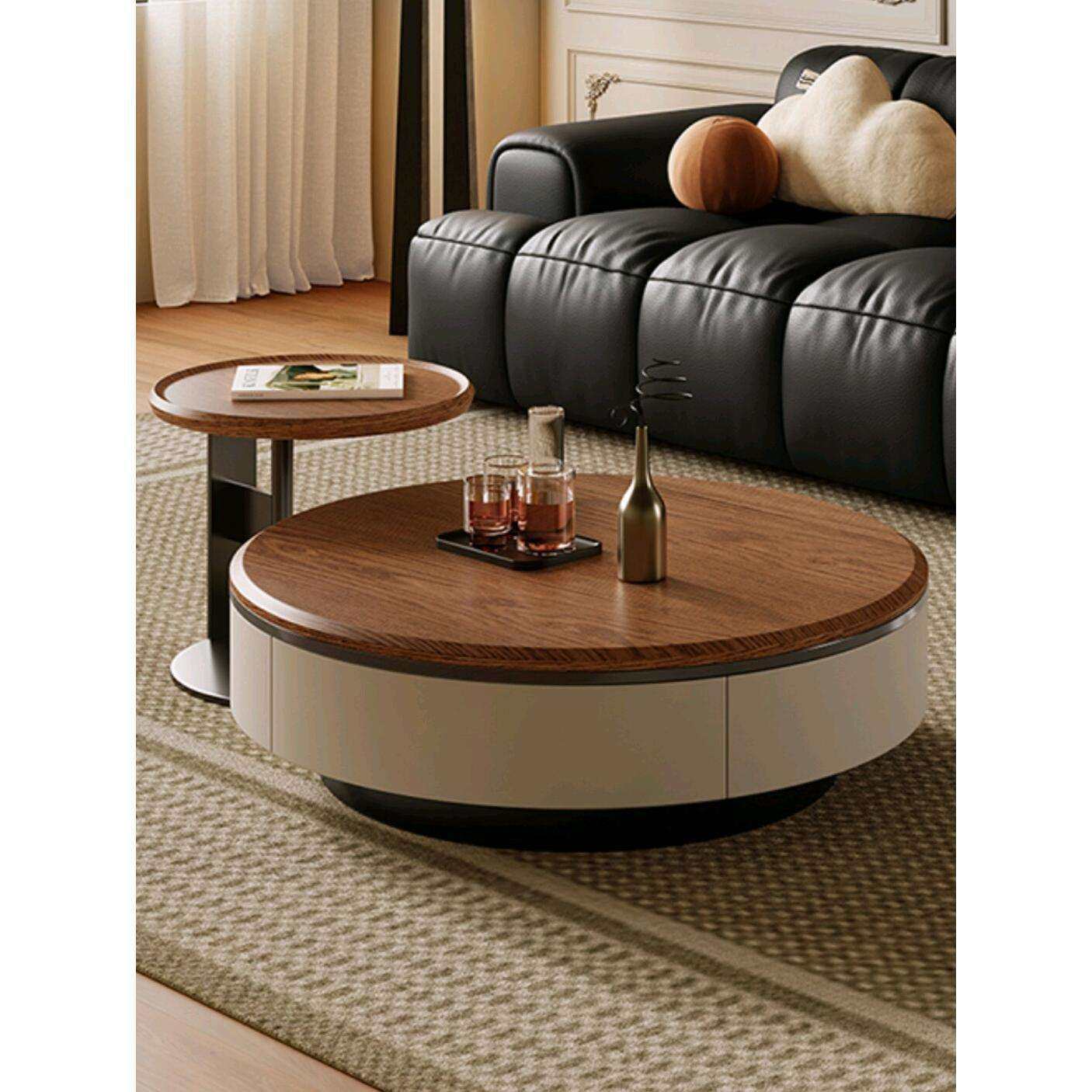 中古风胡桃色圆形茶几电视柜组合现代简约轻奢客厅家用2024新款,玩具/童车/益智/积木/模型,遥控车升级件/零配件,淘宝优惠券,粉丝福利购,淘宝优惠卷