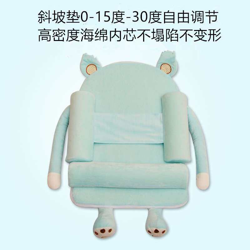 婴儿防吐奶斜坡垫新生儿宝宝防溢奶枕头喂奶床中床椰棕床垫可折叠
