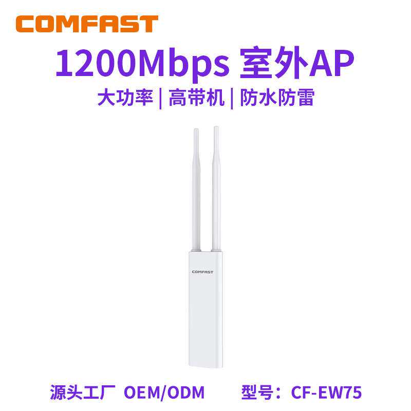 COMFAST CF-EW75全千兆大功率无线AP信号基站1200M室外AP无线路由