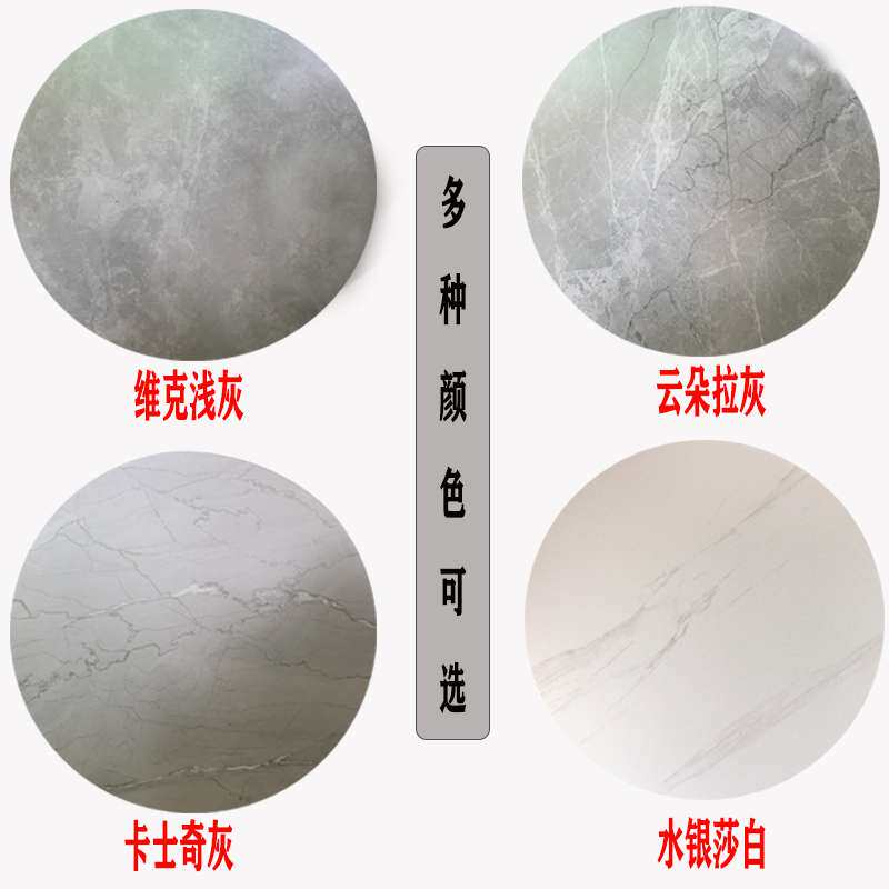 亮光纯黑餐桌大理石台面板旋转带底座酒店折叠大圆饭桌子转盘家用