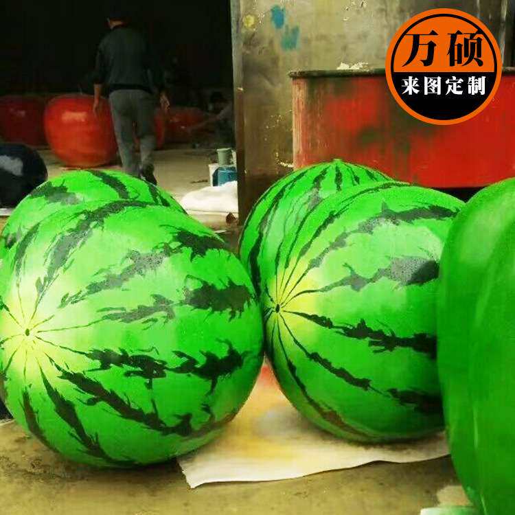 现货玻璃钢水果雕塑 西瓜果蔬蔬菜农场雕塑 景观大西瓜造型摆件