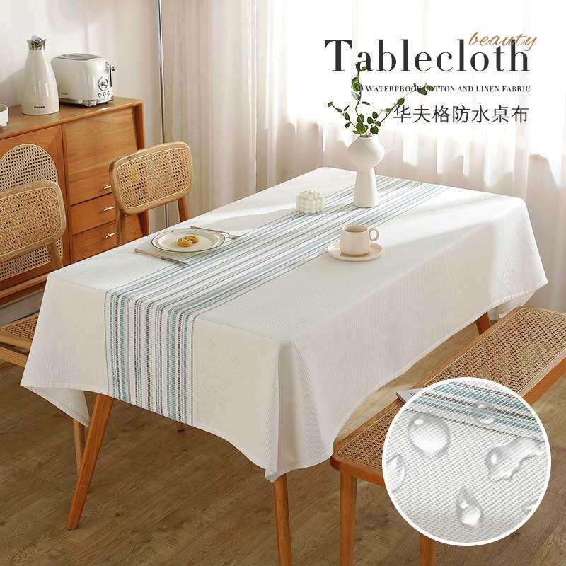 跨境热销简约风餐桌垫防水防油茶几台布家用六人桌布防尘 代发