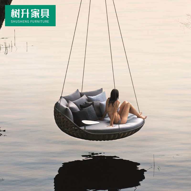 户外休闲藤编吊床吊椅秋千摇篮沙发阳台庭院别墅懒人单人双人鸟巢