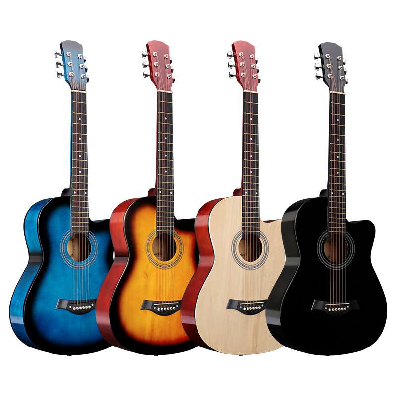 民谣吉他39寸厂家 新手入门guitar全段木指弹吉他通用款练习琴