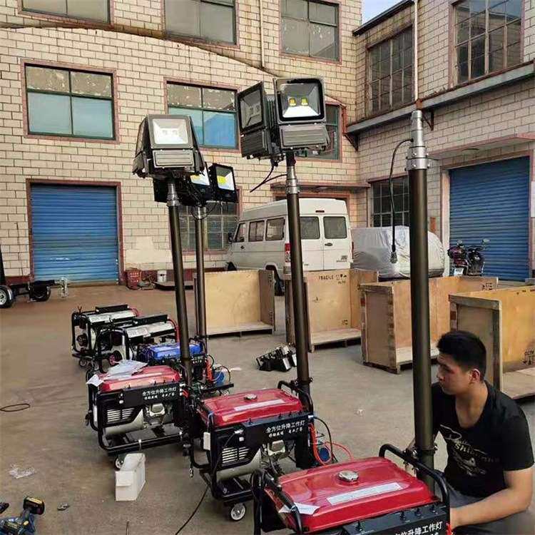 工程移动照明灯手推式自动升高4.5米手动3米多型号柴油汽油照明灯