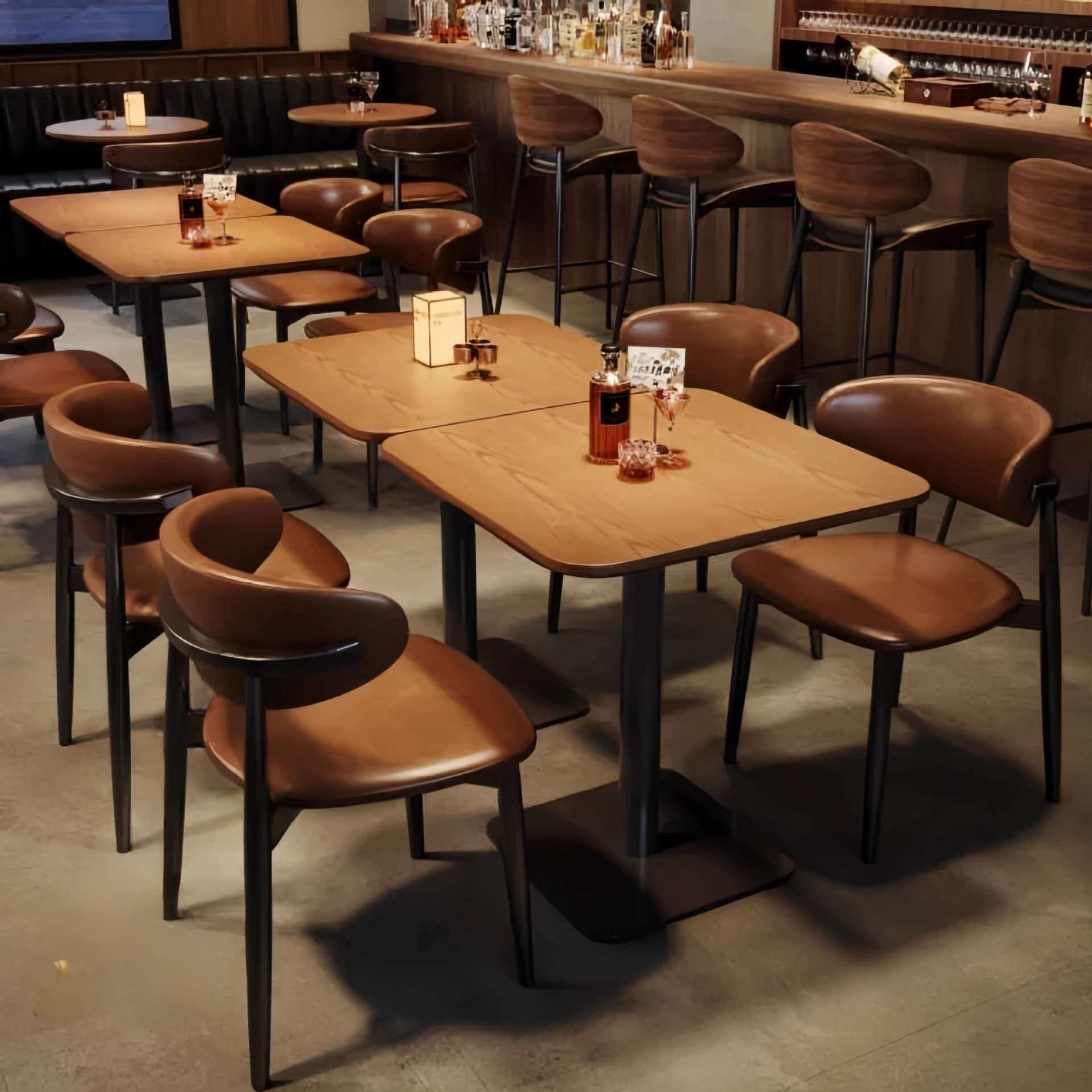 复古清吧酒吧桌椅组合民谣集烧烤小酒馆商用饭店西餐厅卡座沙发