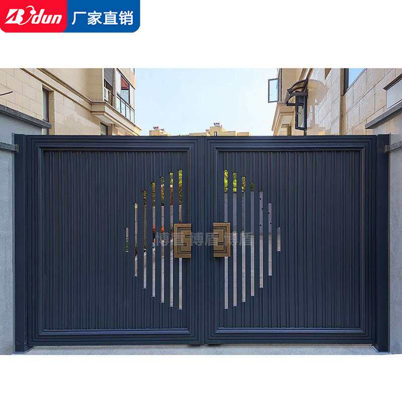 博盾铝艺大门铝合金电动移门铝艺门庭院门别墅门花园双开对开小门