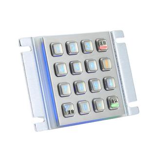 厂家直销 16键不锈钢数字键盘带背光 自动取款机自助终端设备