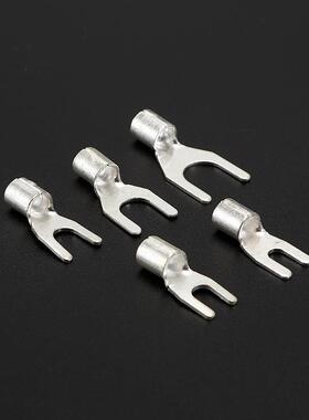 10平方裸端头冷压铜鼻子连接线耳 UT10冷压端头叉型冷压接线端子