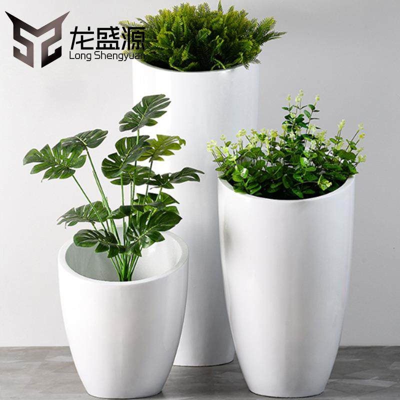 玻璃钢花盆户外公园广场美陈组合花器商场酒店市政道路绿化种植池