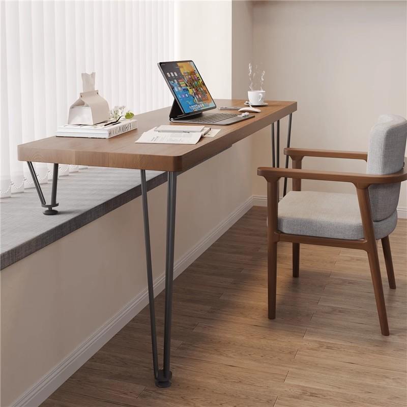 双人书桌写字桌全实木家用阳台电脑桌学生卧室飘窗简约现代办公桌