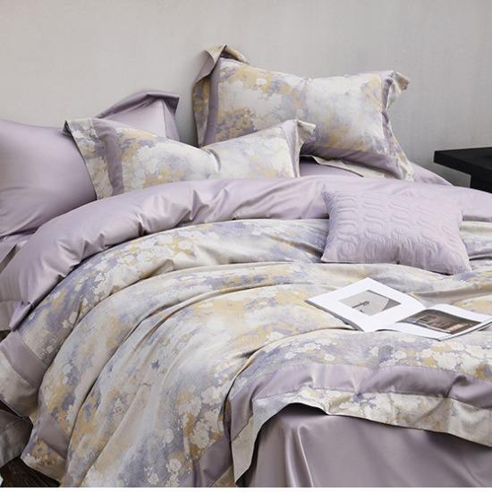 秋冬顶奢140S高支密匹马棉色织提花四件套全棉被套床单奢华别墅间