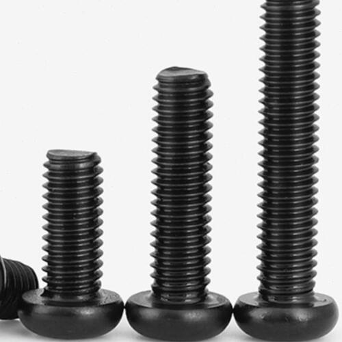 GB823-88国标十字元头机牙螺丝黑色/PM盘头螺钉M8*12/16/20-100