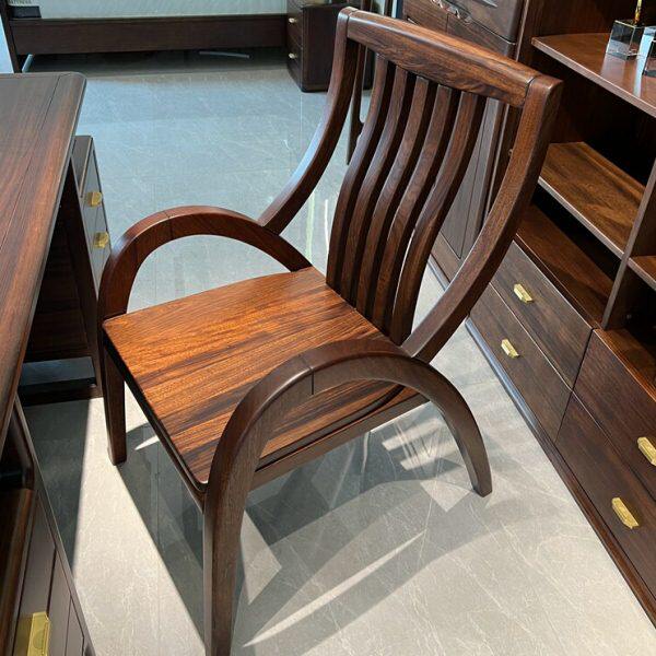 10号馆中式轻奢乌金木全实木家具圈椅办公椅书写椅老板椅