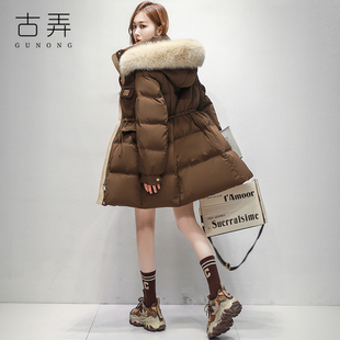 商场同款高品质大毛领羽绒服女中长款小个子高级感超好看收腰修身
