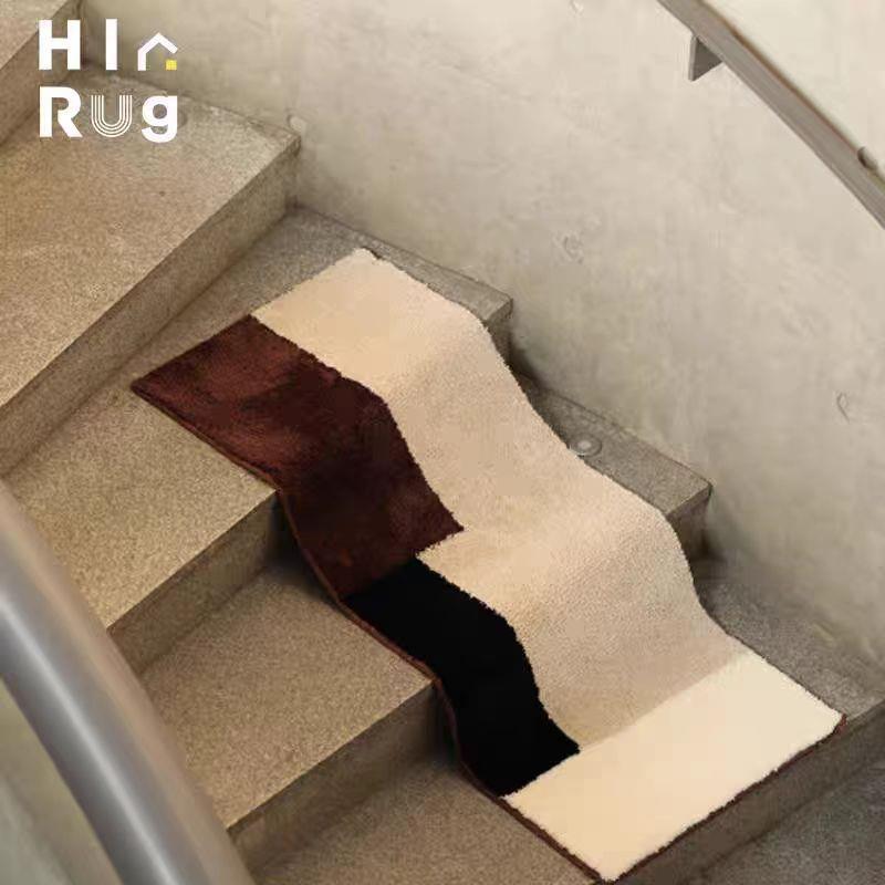 美拉德中古地毯耐脏植绒客厅茶几地垫可机洗玄关卧室床边飘窗地毯