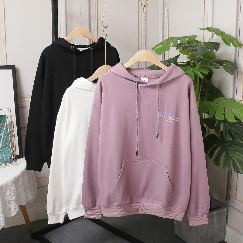 连帽卫衣女2025春秋新款学生宽松bf套头带帽衫薄款ins潮长袖上衣