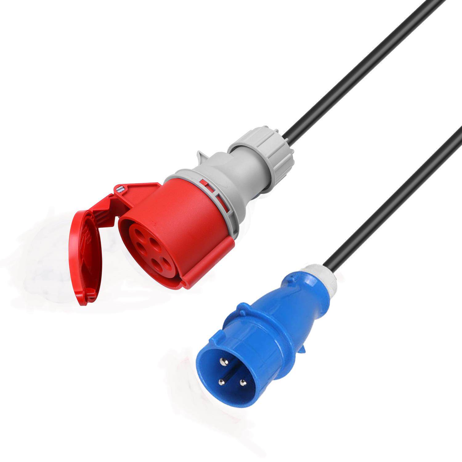 ST-P015 蓝色CEE插头转红色CEE插头转接线 用于32A设备