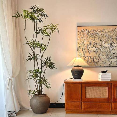 十大功劳仿真绿植中古风室内客厅楼梯大型落地仿生高端轻奢假盆栽