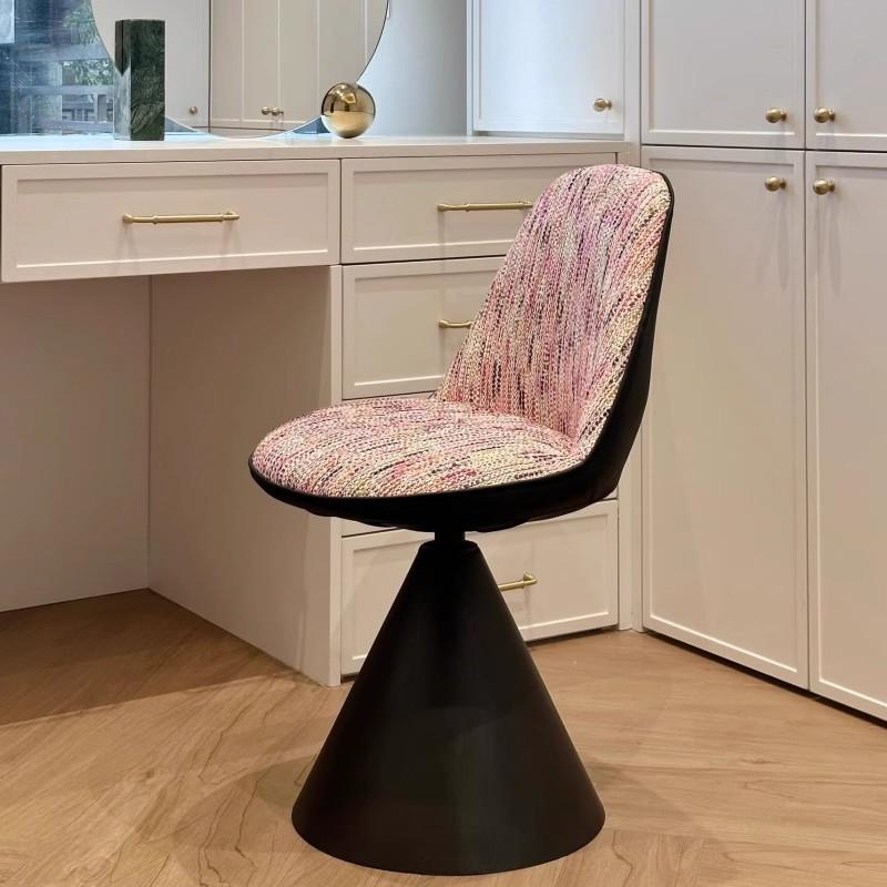 意式极简家用靠背餐椅可旋转化妆凳设计师卧室梳妆椅书房书桌椅子