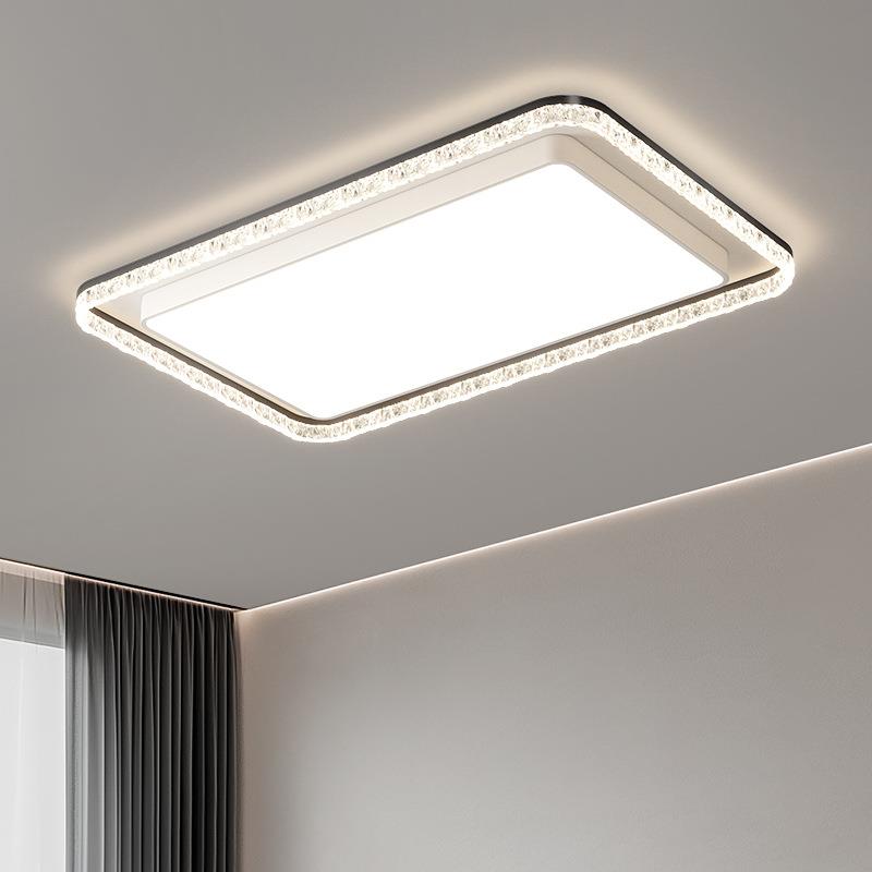 意式极简客厅吸顶灯长方形大气2025设计师创意冰裂纹轻奢大厅主灯