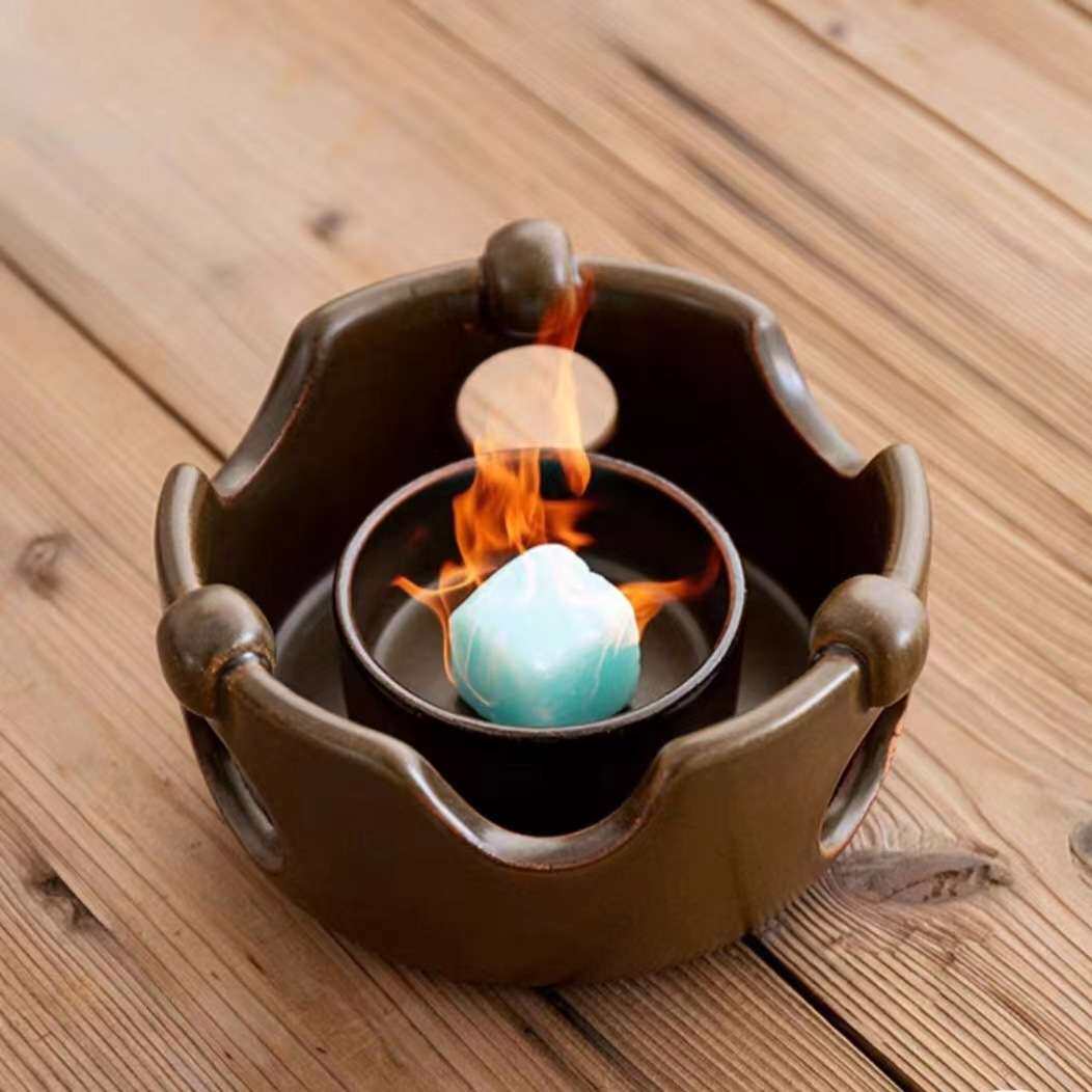 固体酒精炉商用饭店专用明火陶瓷底座酒精加热保温砂锅小火锅干锅