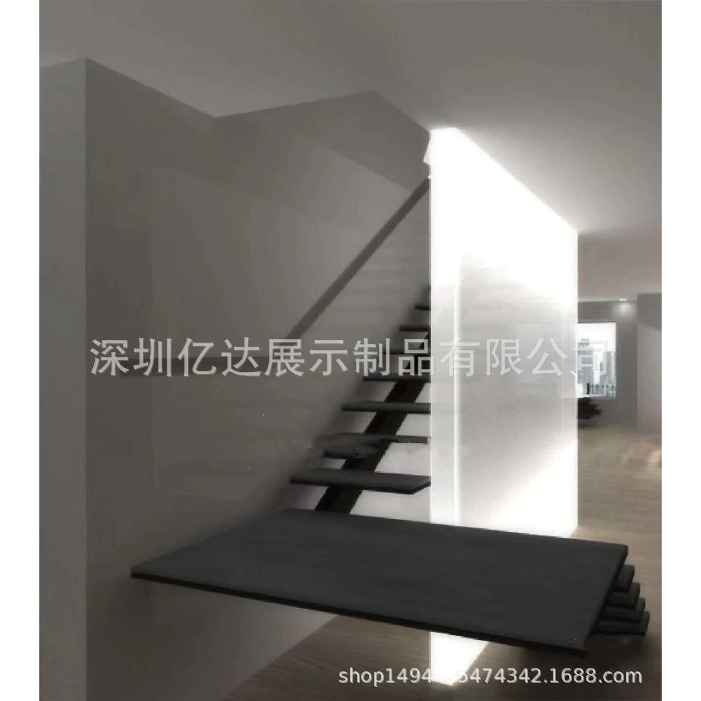 简单亚克力透明水波纹屏风隔断办公室店铺装置玻璃墙雕塑