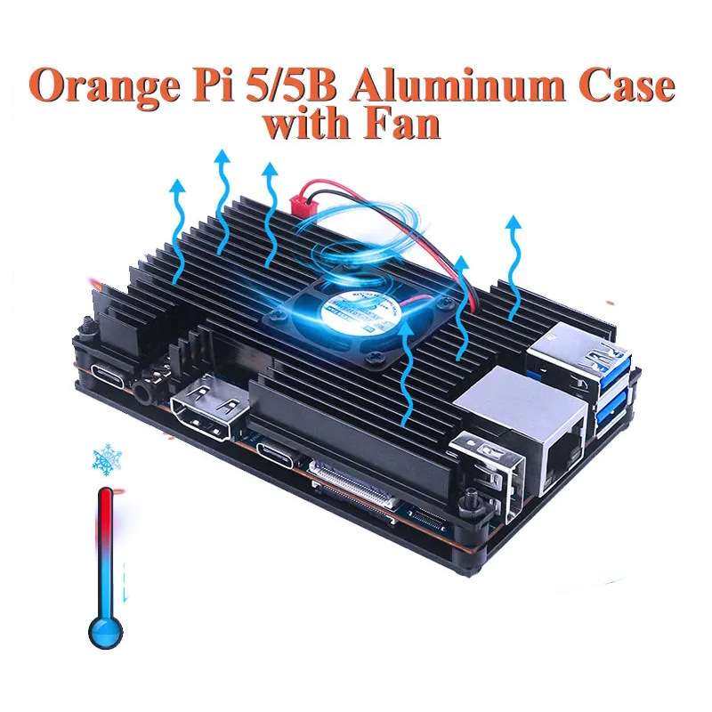 香橙派5B外壳Orange pi 5/5B铝合金保护壳带散热风扇降温Orangepi图片