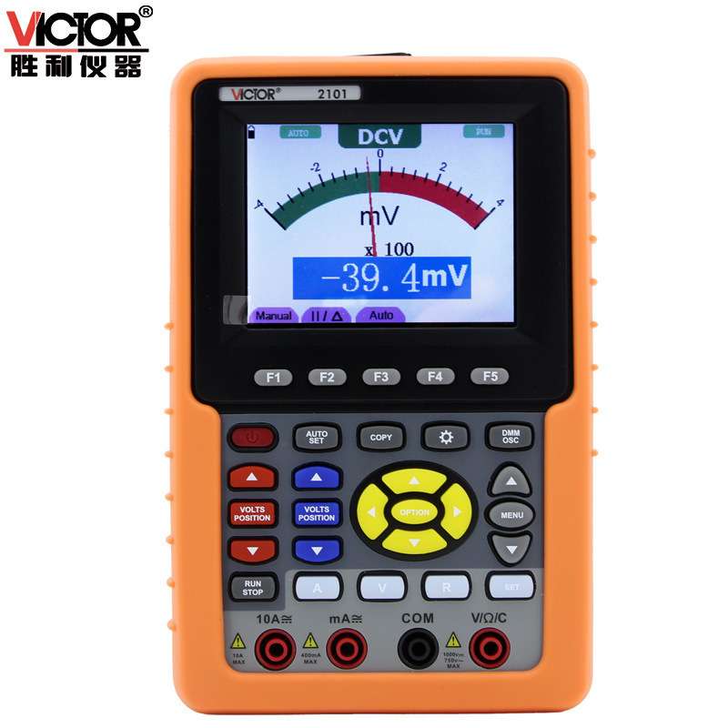 Victor/胜利 手持式彩色示波器 VC2101 双通道100MHz带万用表功能图片