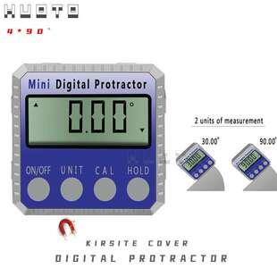 HUOTO锌合金外壳4*90度 0.1度 数显倾角盒角度仪水平仪坡度仪
