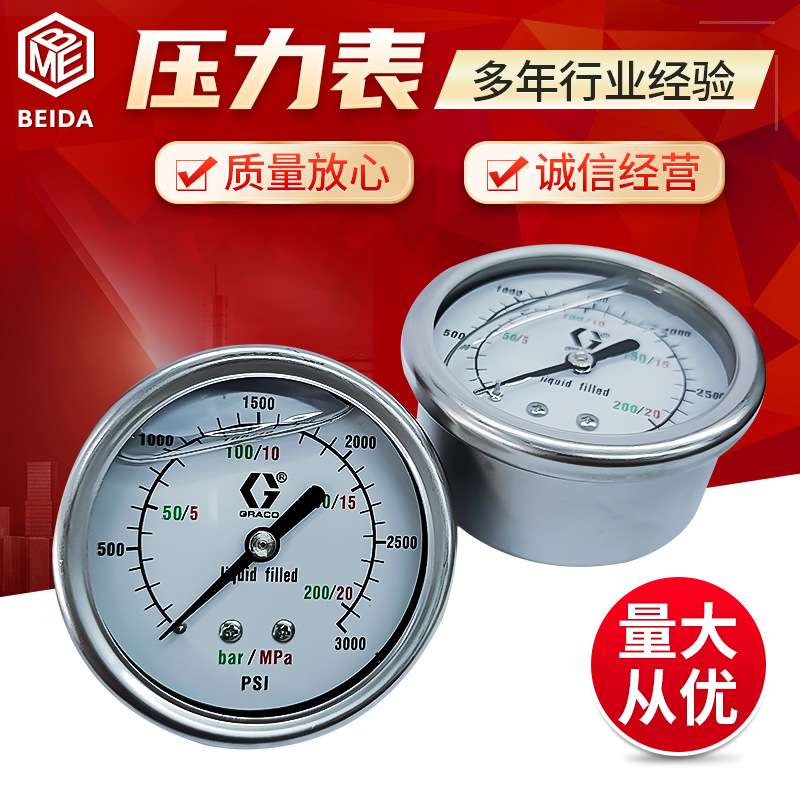 固瑞克压力表 113654 113641GRACO压力表涂料压力表空气压力表
