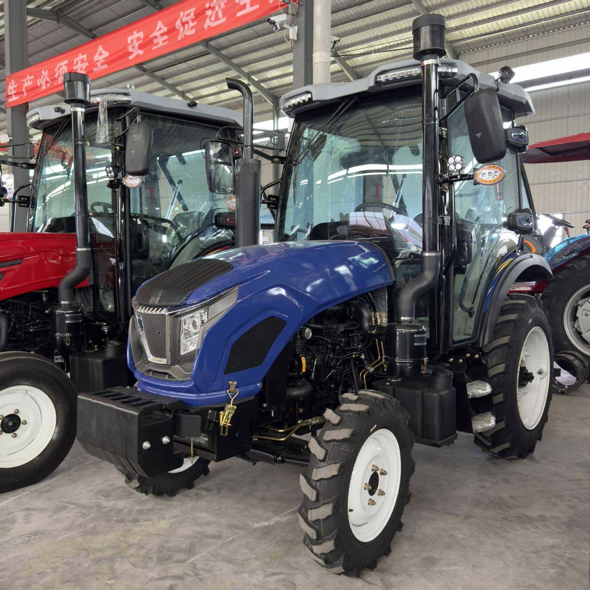 拖拉机蓝色四轮旋耕农机大全农用车新款山地开沟犁农用四驱拖拉机