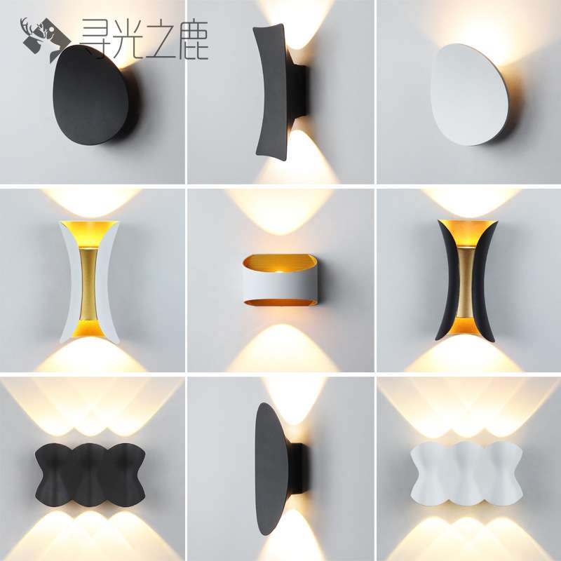 现代简约防水户外壁灯过道楼梯庭院装饰灯卧室客厅led床头灯具