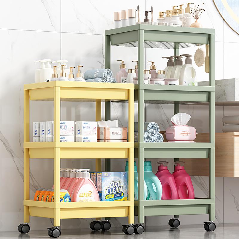 卫生间置物架落地塑料浴室架子洗手间夹缝厕所用品多层脸盆收徐萍