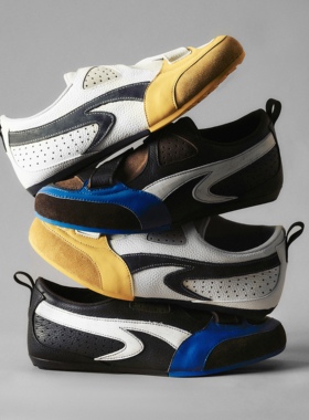 OVER EDGE 越界限 层次拼接魔术贴薄底德训真皮休闲运动鞋