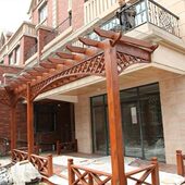 花架紫藤架户外庭院葡萄架碳化木 避阳棚 廊防腐木车棚架定制凉亭