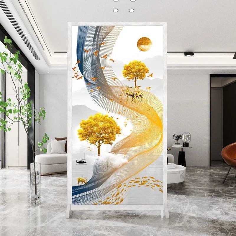 欧式屏风隔断客厅遮挡现代简约进门卧室玄关N移动家用过道屏障座