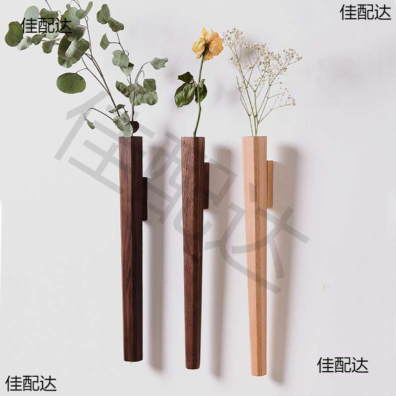 创意壁挂花器日式禅意客厅玄关墙面装饰干枝插花玻璃试管水培花瓶
