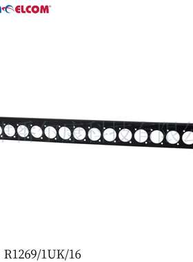 Penn Elcom19寸机柜D孔连接器1U面板卡槽16孔挡板金属黑色R1269