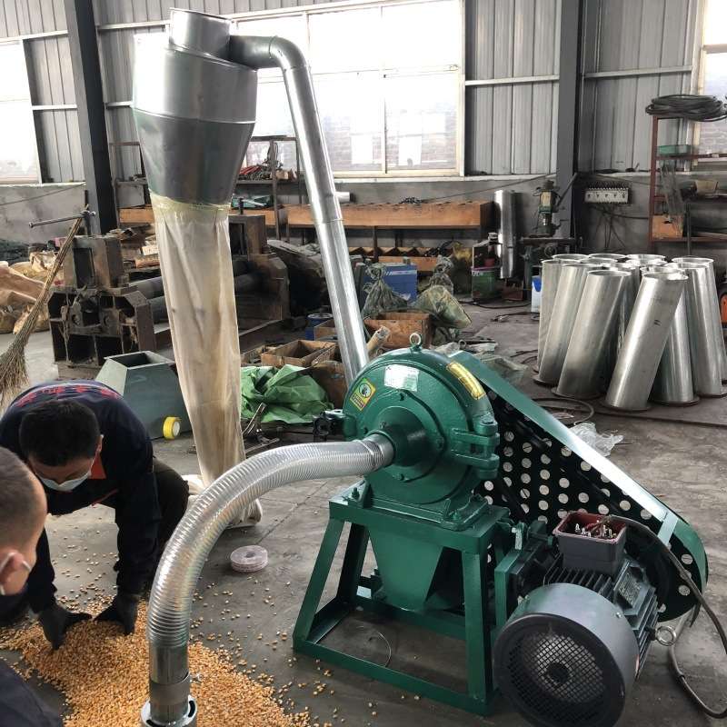 自吸式除尘糯米大米粉碎机结块食盐粉碎机铸铁辣椒粉碎机