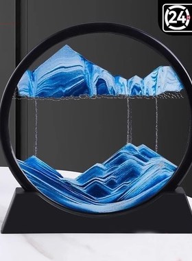 流沙画摆件沙漏客厅电视柜酒w柜桌面装饰品办公室轻奢礼物大气玄