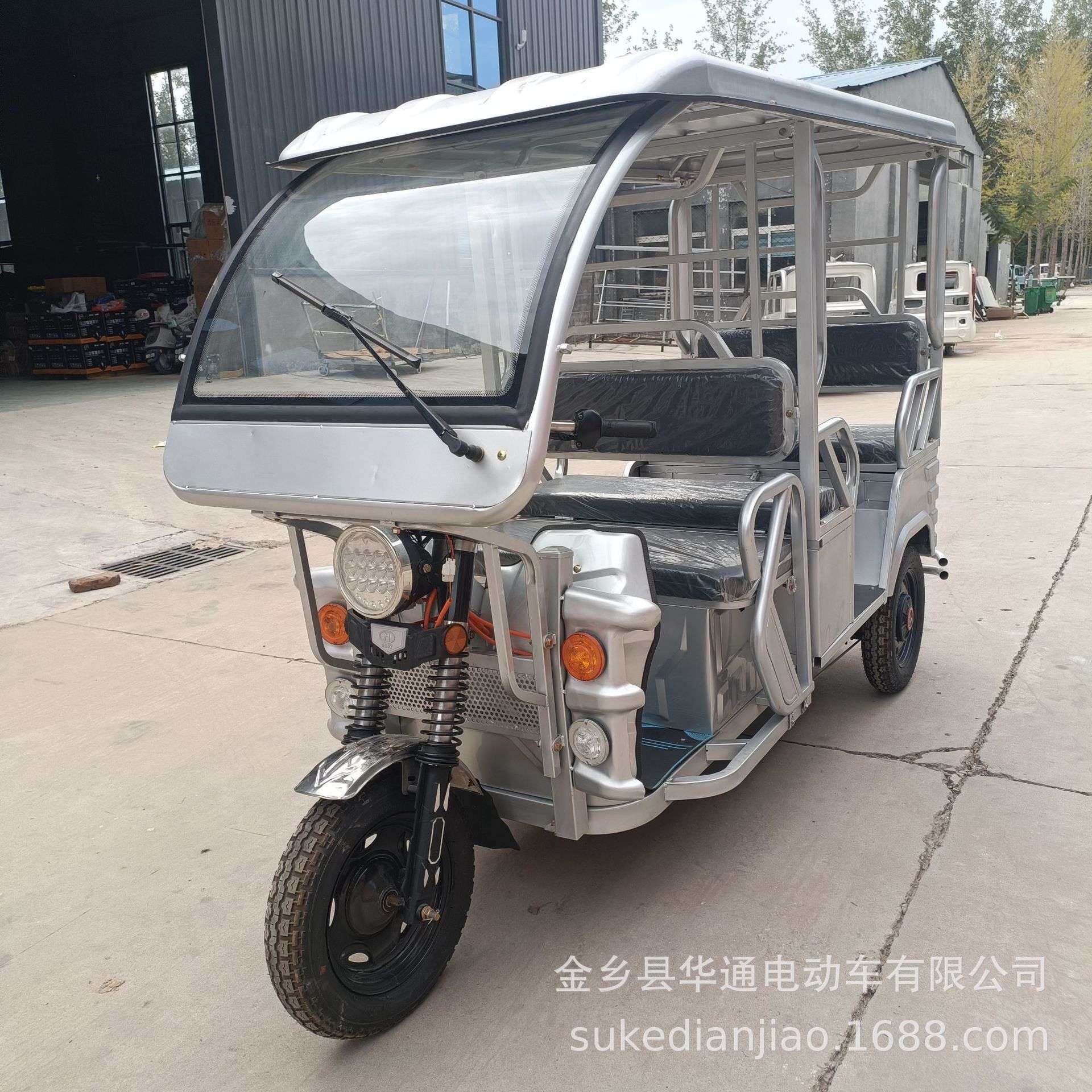 外贸出口电动版嘟嘟车简易款拉客出租组装简单成年人款电动三轮车