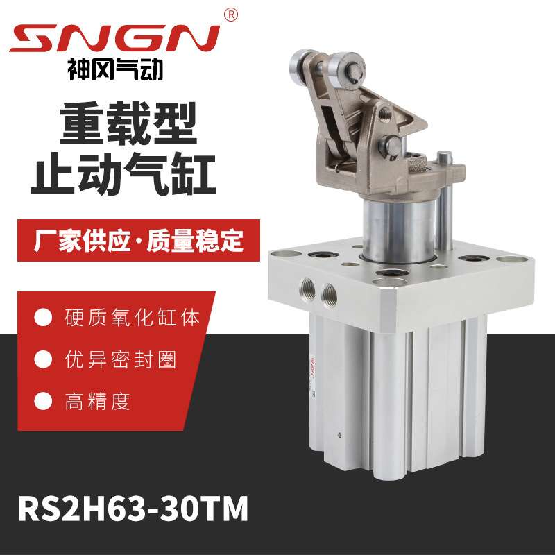 RS2H63-30TM 重载型止动气缸 止动阻挡气缸 RS系列气缸