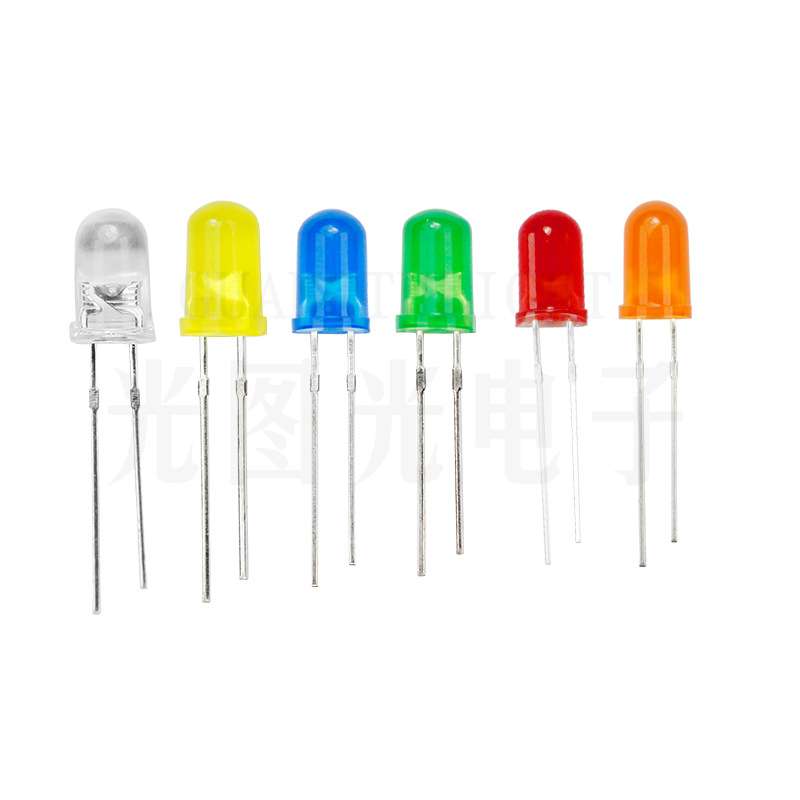 5MM透明全彩RGB F5直插灯珠 LED灯珠 四脚发光二极管彩色指示灯