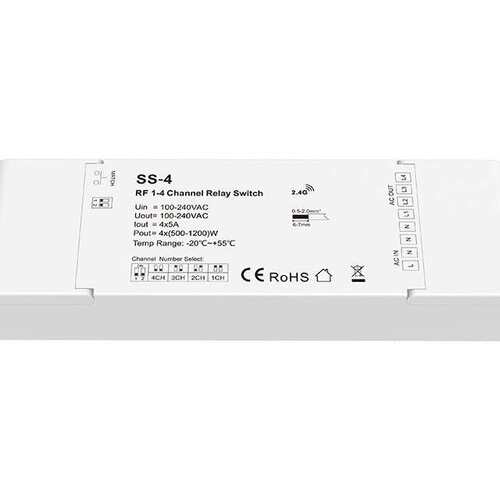 100-240VAC 4路*5A RF 1-4通道AC开关 SS-4