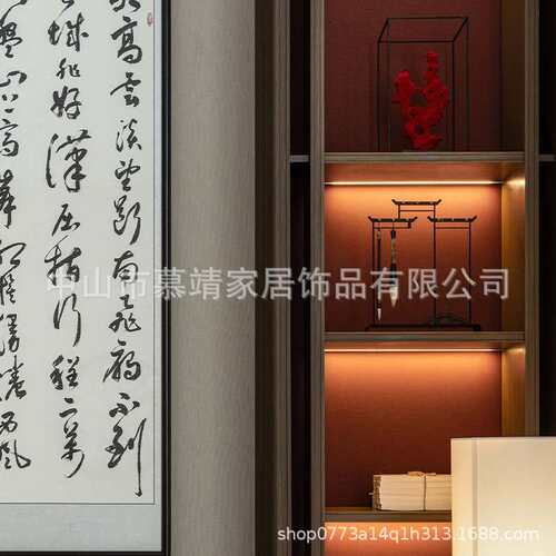 禅意新中式金属毛笔架摆件样板房售楼处书房书法文房四宝饰品国风