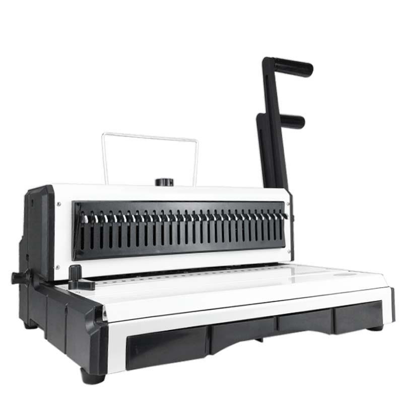 T970ER铁圈装订机重型双线圈装订机27孔全抽刀2:1圆孔台历打孔机